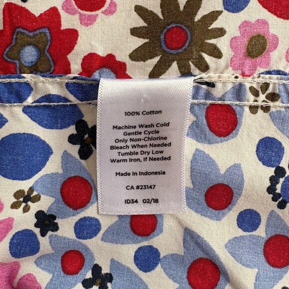 TALBOTS Multi-Color Mod Floral Cotton Long Sleeve Shirt - Picture 4 of 4